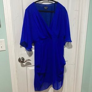 Electric blue chiffon cocktail dress